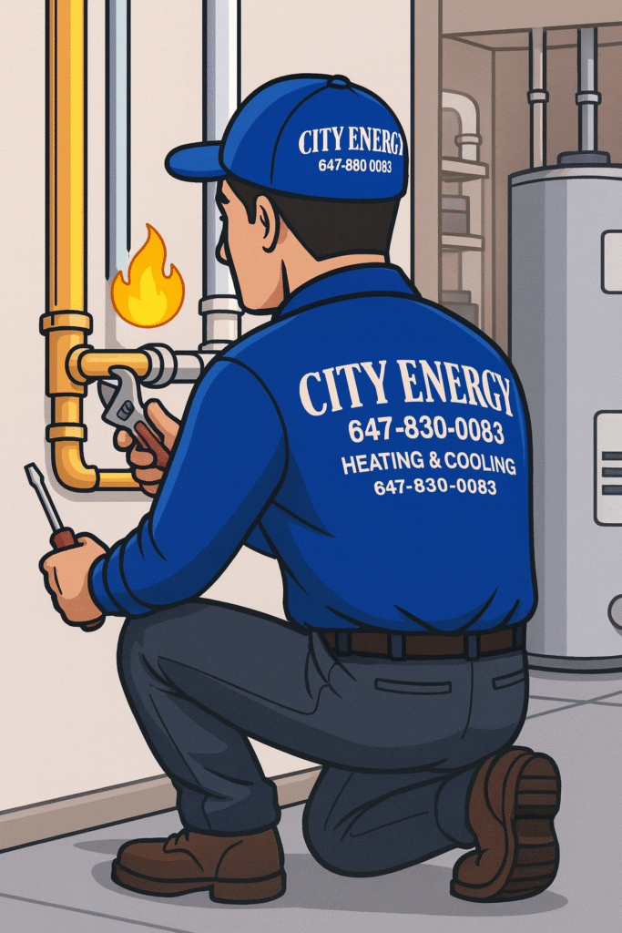 [PLACE PICTURE HERE]
Alt text: Technician performing gas leak repair in Aurora.