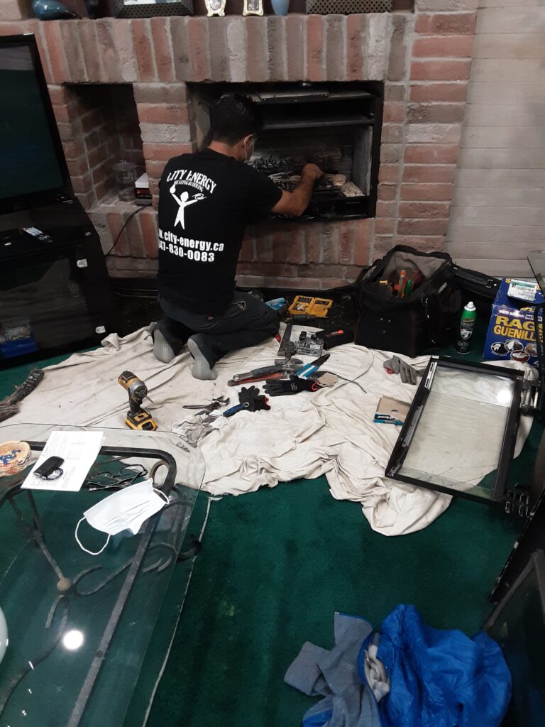 Technician Repairing Gsa Fireplace Aurora